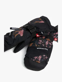 Tilbehør|Vintertøj|Nordbjrn Nordbjørn Valley Jr Vanter, Dark Floral Sort/Lyserød