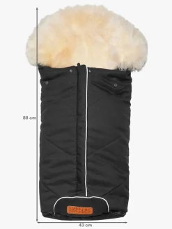 Køreposer|Nordlys Saga Lammeskindskørepose, Sort/Natur Hvid/Sort