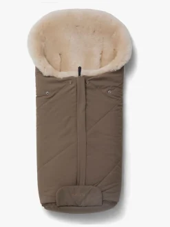 Nordlys Køreposer-Thyra Lammeskindskørepose, Valnød/Beige