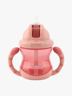 Spisetid|Nuby Twin Handle Flip It Kop 240 ml +12 m, Pink Lyserød
