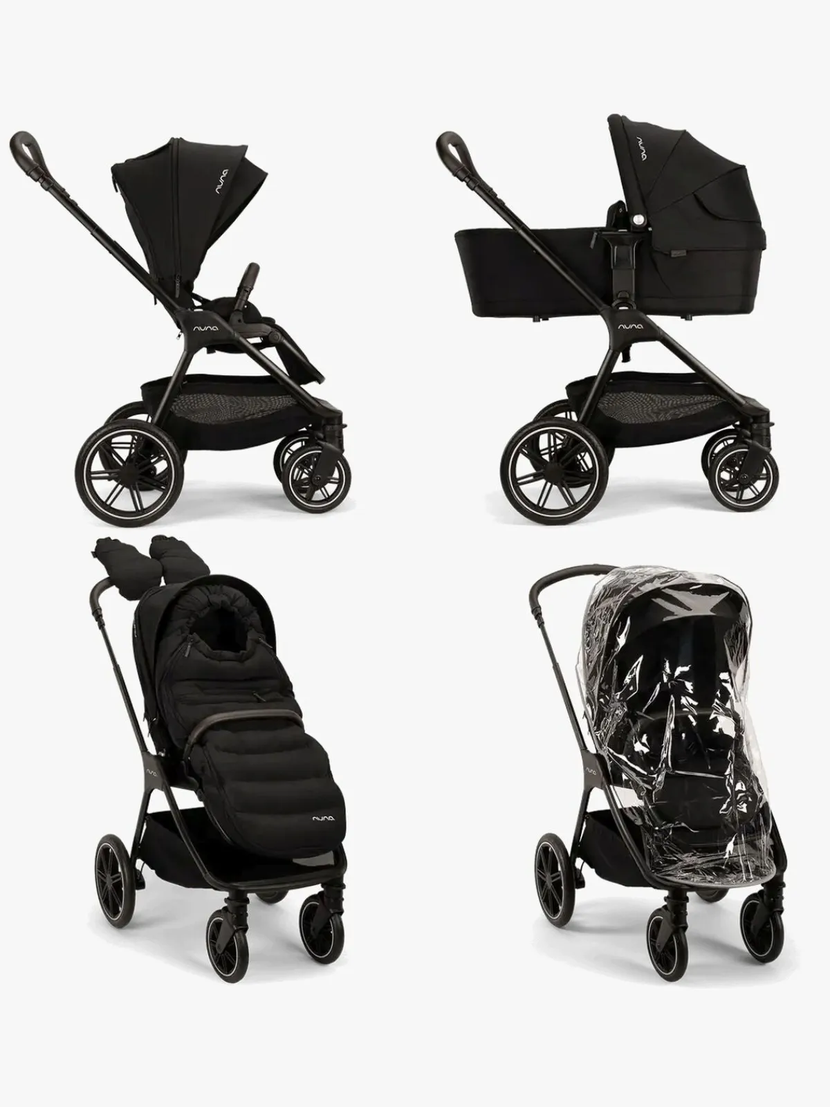 Duo- & Kombivogne|Nuna TRIV LX Duovogn med All-Season Set, Caviar Sort