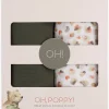 Børn OhPoppy Interiør-Oh, Poppy! Holly Stofble 2-Pak, Fresh Vanilla/ Forest Green
