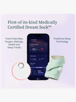 Sikkerhed|Owlet Dream Sock Babyalarm, Mint Blå