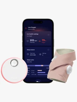 Sikkerhed|Owlet Dream Sock Babyalarm, Dusty Rose Lyserød