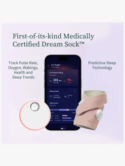 Sikkerhed|Owlet Dream Sock Babyalarm, Dusty Rose Lyserød