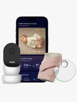 Sikkerhed|Owlet Dream Sock Babyalarm inkl. Cam 2, Dusty Rose Lyserød
