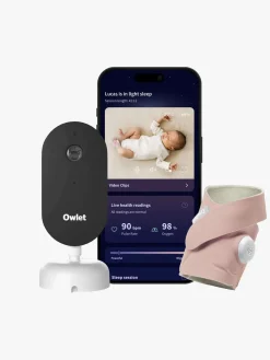 Sikkerhed|Owlet DreamSight Duo Babyalarm, Dusty Rose Lyserød