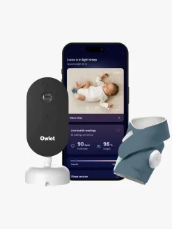 Sikkerhed|Owlet DreamSight Duo Babyalarm, Bedtime Blue Blå