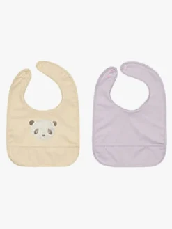 Spisetid|OYOY Lun Lun Panda Hagesmæk 2-pak, Vanilla/Lavender Hvid/Lilla
