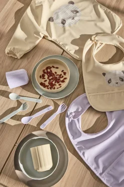 Spisetid|OYOY Lun Lun Panda  Langærmet Hagesmæk, Butter Gul