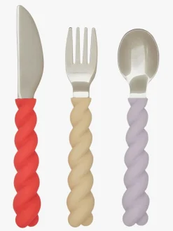 OYOY Spisetid-Mellow Bestik 3-pak, Lavender/Vanilla/Cherry Red