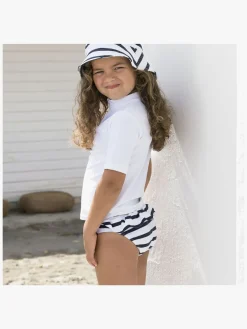 Børn PetitCrabe Uv & Strand-Petit Crabe Zoe Bikinitrusser 3-pak, Blå/Hvid