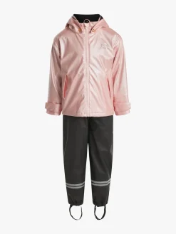 Børn PetiteCherieAtelier Regntøj-Petite Cherie Atelier Chantel Foret Regnsæt, Silver Pink