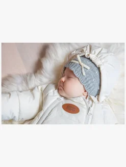 Børn PetiteCherieAtelier Tilbehør|Vintertøj-Petite Chérie Atelier Agnes Hue Og Vanter, Grey