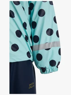 Regntøj|PetiteCherieAtelier Petite Chérie Atelier Aline Foret Regnsæt, Dots Icy Morn Blå