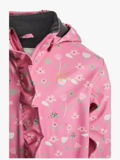 Regntøj|PetiteCherieAtelier Petite Chérie Atelier Ally Foret Regndragt, Flowers Satchet Pink Grøn/Lyserød/Hvid