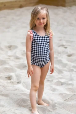 Uv & Strand|PetiteCherieAtelier Petite Chérie Atelier Bonnie Badedragt, Phantom Blå/Hvid