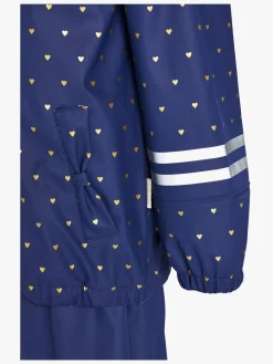 Børn PetiteCherieAtelier Regntøj-Petite Chérie Atelier Cleo Regnsæt, Crown Blue Mini Hearts