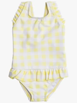 Uv & Strand|PetiteCherieAtelier Petite Chérie Atelier Emmanuelle Badedragt, Limelight Gul/Hvid