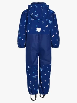 Børn PetiteCherieAtelier Overtøj-Petite Chérie Atelier Julie Softshelldragt, Butterflies and Flowers Medieval Blue