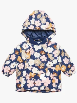 Børn PetiteCherieAtelier Vintertøj-Petite Chérie Atelier Lola Jakke, Navy Big Flower