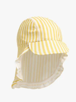 Børn PetiteCherieAtelier Uv & Strand-Petite Chérie Atelier Lou UV-Hat, Yellow Stripe