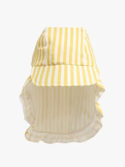 Børn PetiteCherieAtelier Uv & Strand-Petite Chérie Atelier Lou UV-Hat, Yellow Stripe