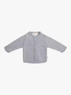 Børn PetiteCherieAtelier Uldtøj|Overdele-Petite Chérie Atelier Margit Babytrøje, Light Grey/Grey Melange