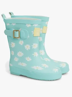 Gummistøvler|PetiteCherieAtelier Petite Chérie Atelier Stella Gummistøvler, Flower Turquoise Blå/Hvid