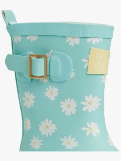 Gummistøvler|PetiteCherieAtelier Petite Chérie Atelier Stella Gummistøvler, Flower Turquoise Blå/Hvid