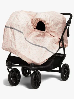 Vogntilbehør|PetiteCherie Petite Chérie Regnslag Søskendevogn, Pink Flowers Lyserød