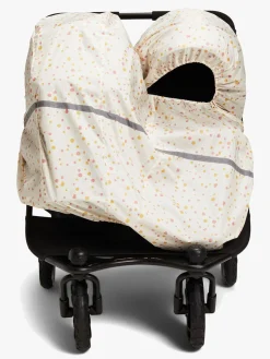 Vogntilbehør|PetiteCherie Petite Chérie Regnslag Søskendevogn, Pastel dots Hvid