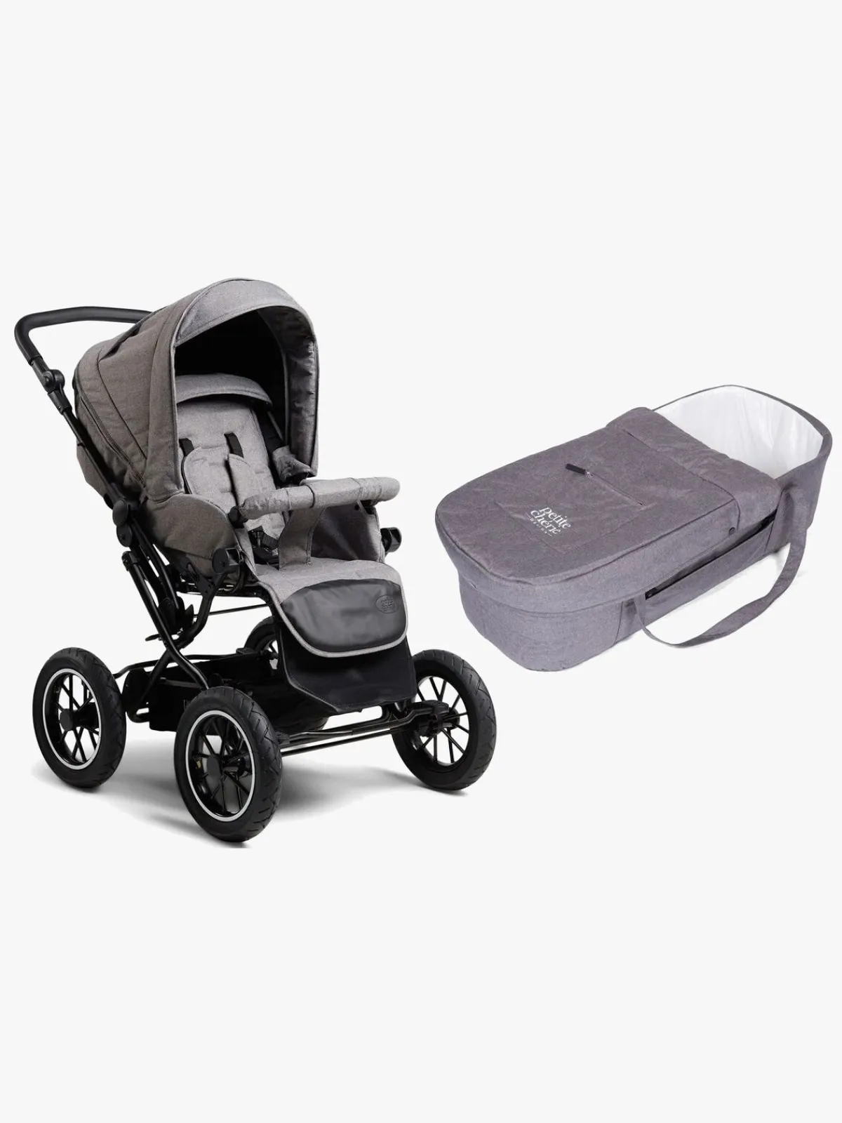 PetiteCherie Klapvogne|Rejseklapvogne-Petite Chérie Solide+ Klapvogn inkl. Babylift, Dark Grey/Grey Melange
