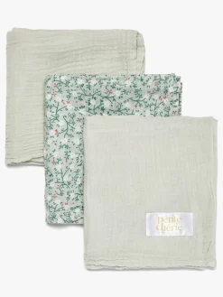 PetiteCherie Stofbleer, Nusseklude & Babytæpper-Petite Chérie Stofbleer 3-pak, Floraison