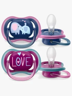 PhilipsAvent Sutter & Suttesnore-Philips Avent Ultra Air Deco Sut 2-Pak 18+m, Lyserød/Pink