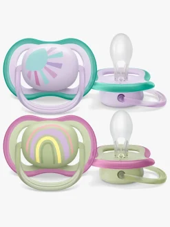 PhilipsAvent Sutter & Suttesnore-Philips Avent Ultra Air Deco Sut 2-Pak 0-6m, Grøn/Lilla
