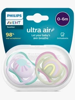 PhilipsAvent Sutter & Suttesnore-Philips Avent Ultra Air Deco Sut 2-Pak 0-6m, Grøn/Lilla