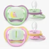 Philips Sutter & Suttesnore-Avent Ultra Air Sut Nat 6-18m 2-pak, Pink/lysegrøn