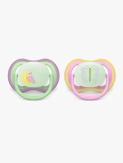 Philips Sutter & Suttesnore-Avent Ultra Air Sut Nat 6-18m 2-pak, Pink/lysegrøn