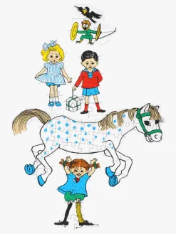 Spil & Puslespil|PippiLangstrump Pippi Langstrømpe Stablepuslespil 5-i-1