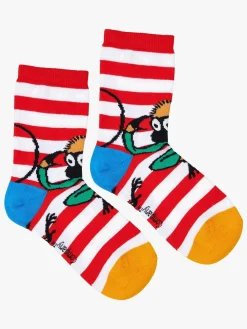 Børn PippiLangstrump Undertøj-Pippi Langstrømpe Strømper 2-pak, Blå/Rød