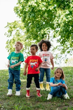 Børn PippiLangstrump Overdele-Pippi Langstrømpe T-shirt, Rød