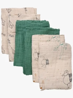 Stofbleer, Nusseklude & Babytæpper|Pippi Tæpper/ Stofbleer i Musselin 6-Pak, Deep Lichen Green Flerfarvet