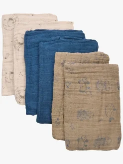 Pippi Stofbleer, Nusseklude & Babytæpper-Tæpper/ Stofbleer i Musselin 6-Pak, China Blue