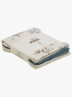 Stofbleer, Nusseklude & Babytæpper|Pippi Tæpper/ Stofbleer i Musselin 3-Pak, Metal Mint Flerfarvet