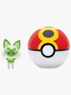 Legetøjsfigurer|Pokemon Pokémon Clip 'N' Go Legesæt Sprigatito med Poké-ball