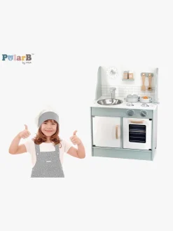 Rolleleg|PolarB Legekøkken med Tilbehør, Mint Grå/Blå/Hvid