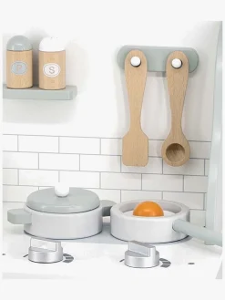 Rolleleg|PolarB Legekøkken med Tilbehør, Mint Grå/Blå/Hvid