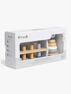 Trælegetøj|PolarB Legesæt Hammerbræt og Stableklodser Pingvin Flerfarvet