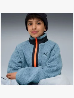 Fleecetøj|Puma Sherpa Hybrid Fleecetrøje, Cool Blue Blå/Sort